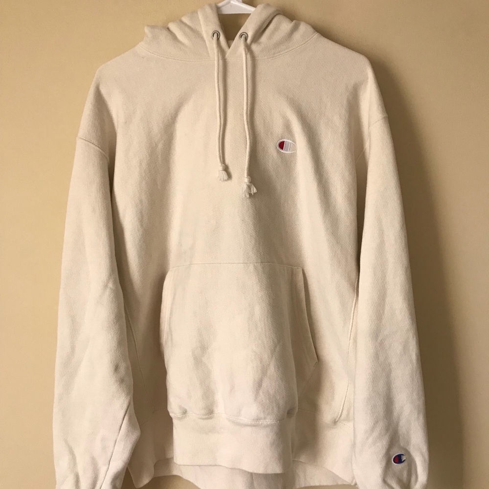 Exclusive Champion x UO Reverse Weave Hoodie Cream